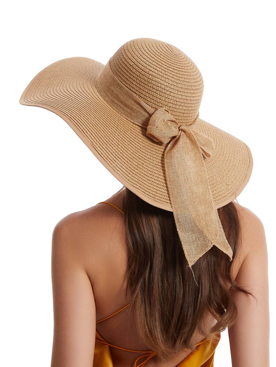 Hat Floppy Wide - Womens Wide Brim Floppy Straw Sun
