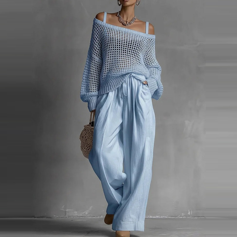 Fashion Solid One Shoulder Lon - đánh giá và giá Linen Pant Wide