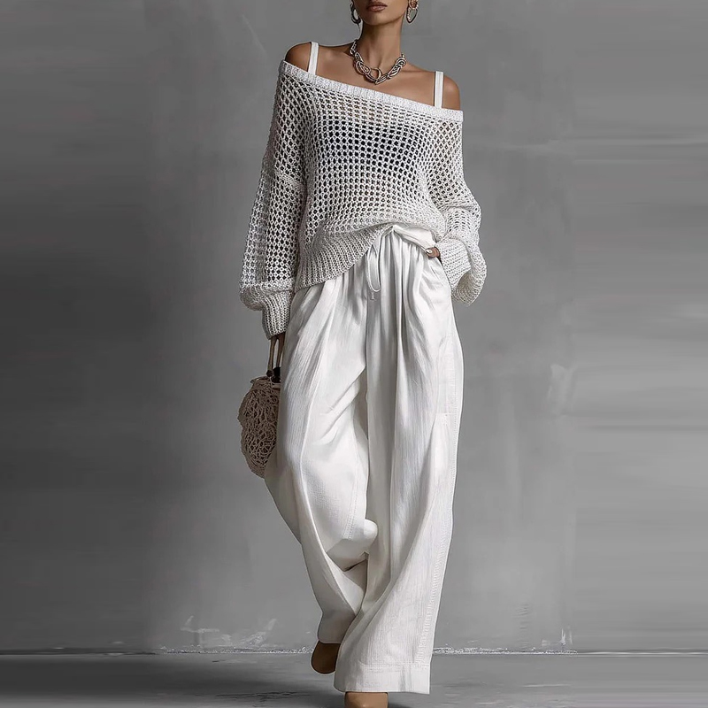Fashion Solid One Shoulder Lon - đánh giá và giá Linen Pant Wide