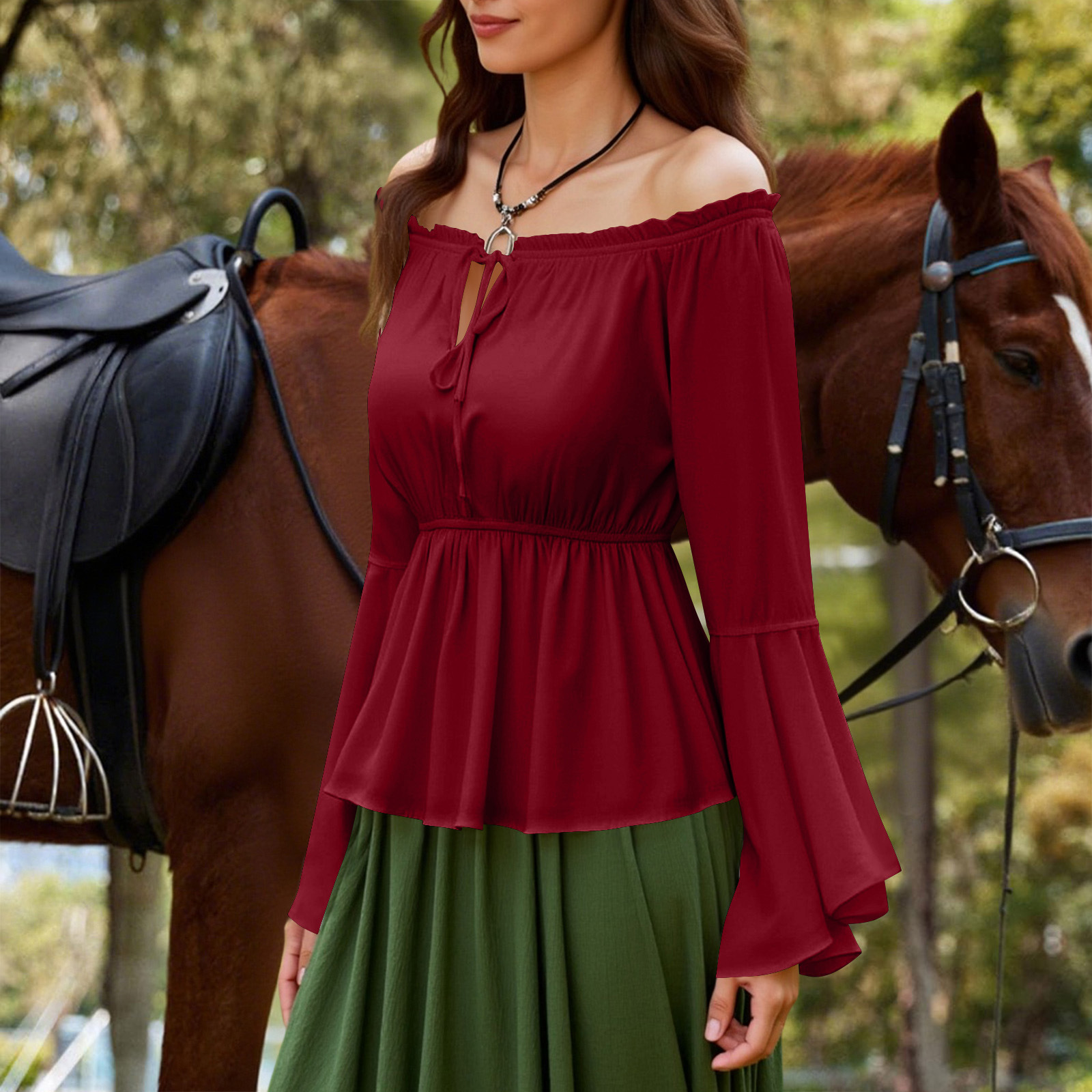 Womens Blouse Gothic Renaissan - đánh giá và giá Blouse Off Shoulder