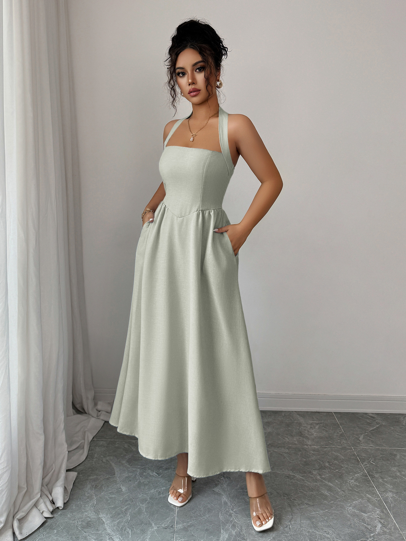 Women's Dress 5 Colors Halter  - đánh giá và giá Maxi Dress Halter