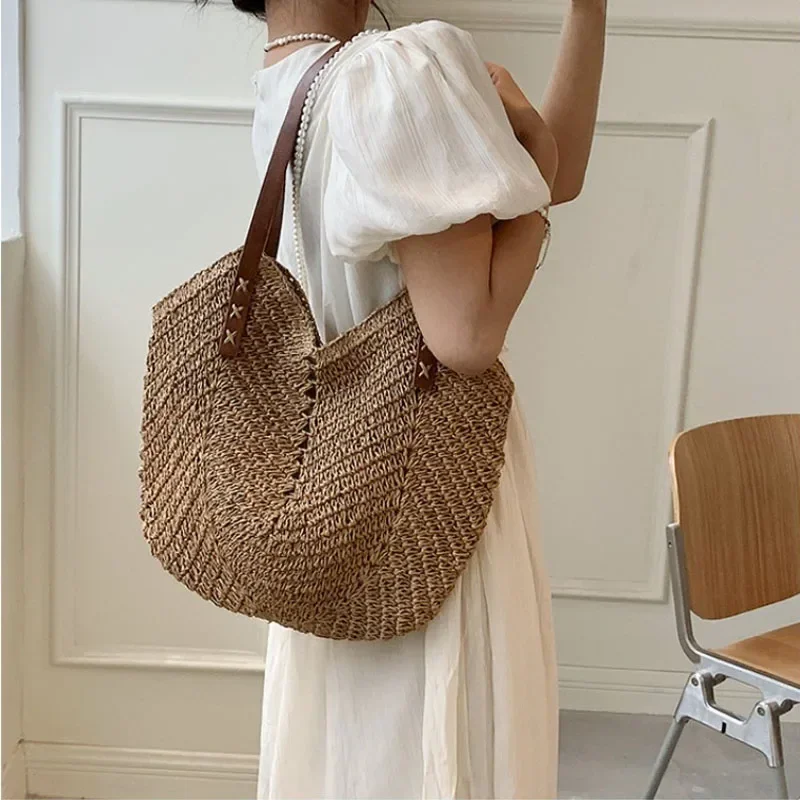 2026 Summer Handle Bag Hollow  - đánh giá và giá Crochet Bag Raffia