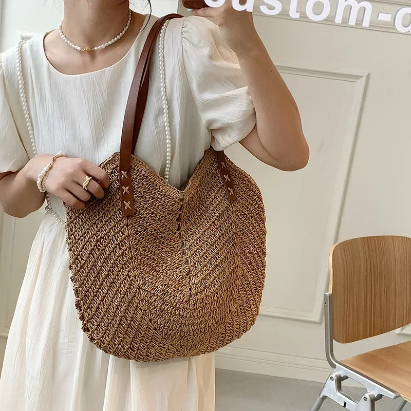 2026 Summer Handle Bag Hollow  - đánh giá và giá Crochet Bag Raffia