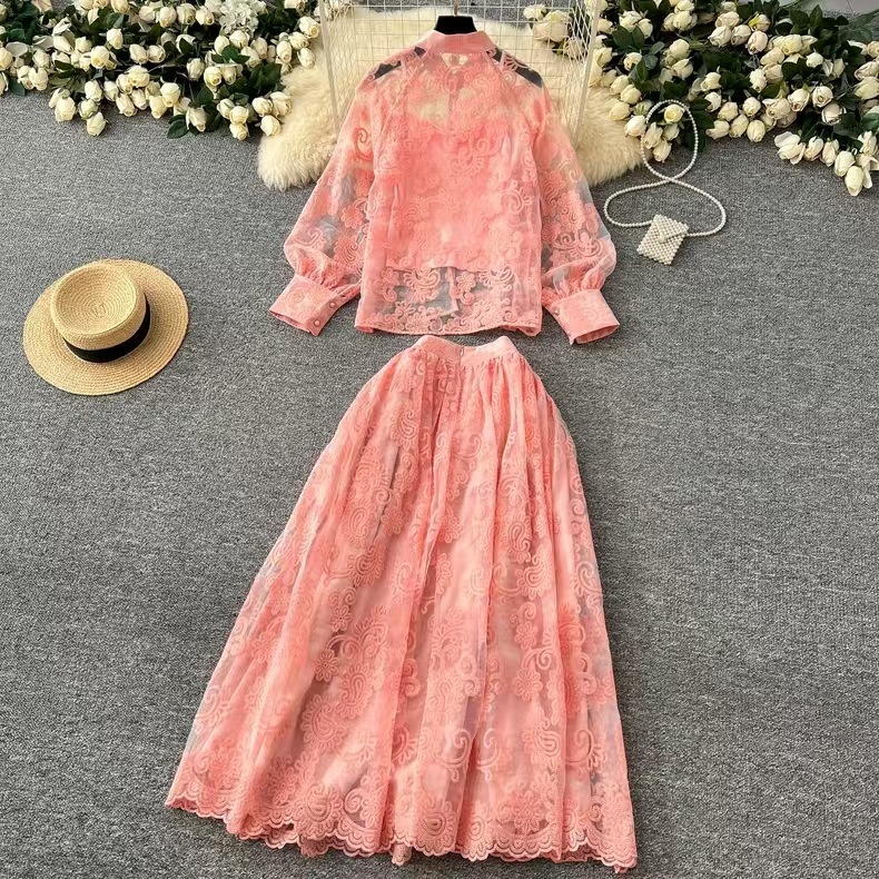 Elegant 2 Piece Long Dress Wom - đánh giá và giá Midi Skirt Floral