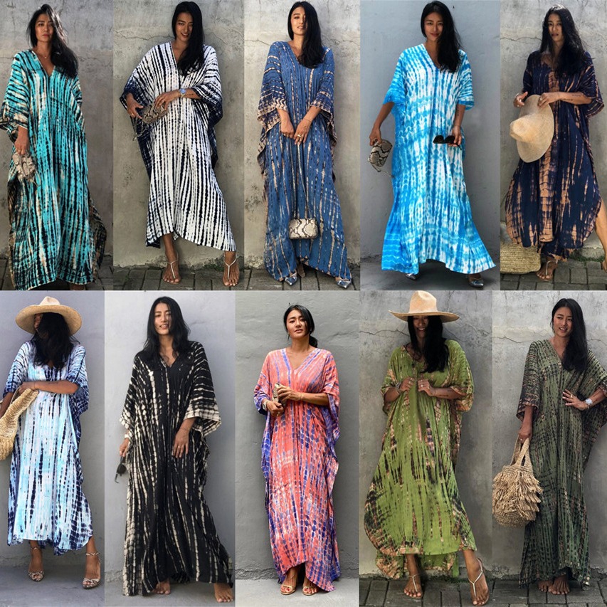 Plus Size Women Beachwear Long - đánh giá và giá Cover Up Kaftan