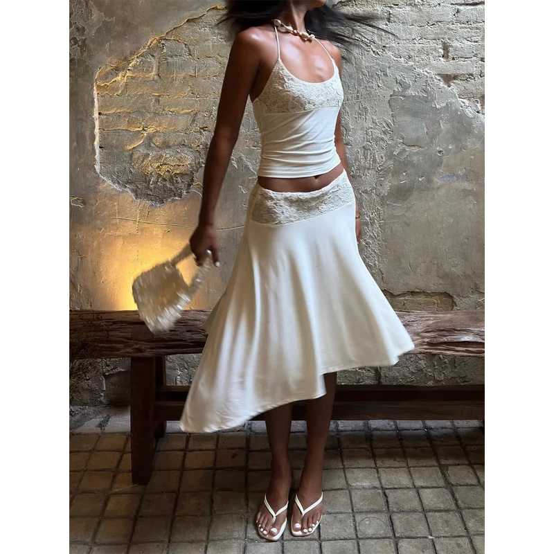 Sexy Lace Patchwork Sling Top  - đánh giá và giá Maxi Dress Halter