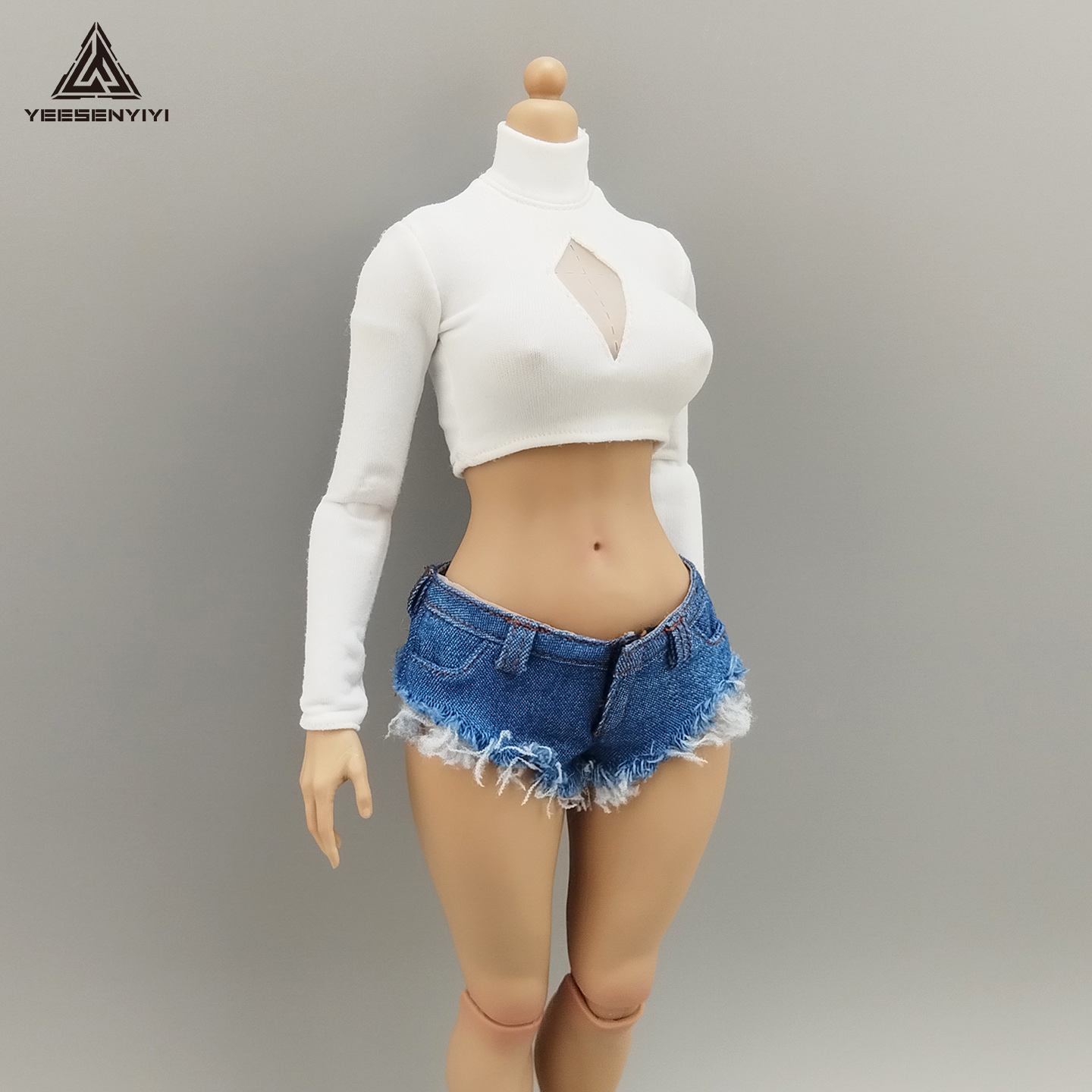 1/6 Scale Distressed Denim Min - đánh giá và giá Shorts Denim Frayed