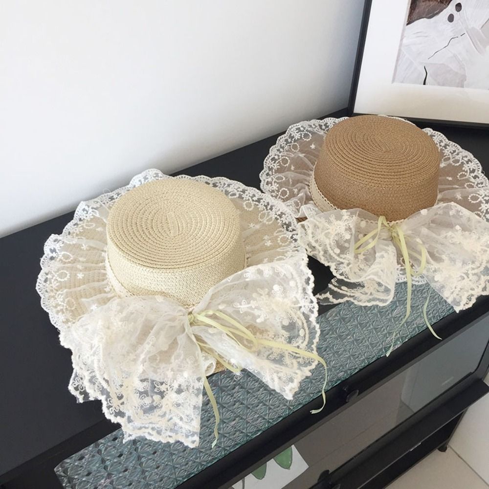 Floppy Lace Bow Sun Hat Breath - đánh giá và giá Hat Floppy Wide