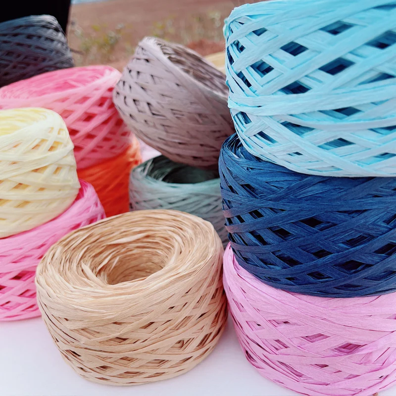180m raffia Yarn paper Grass f - đánh giá và giá Crochet Bag Raffia