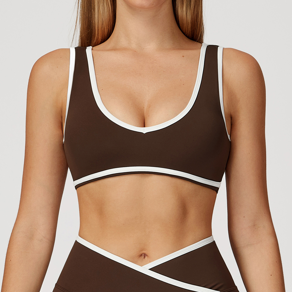 V-Neck Sports Bra Women Top Pu - đánh giá và giá Crop Top Crochet