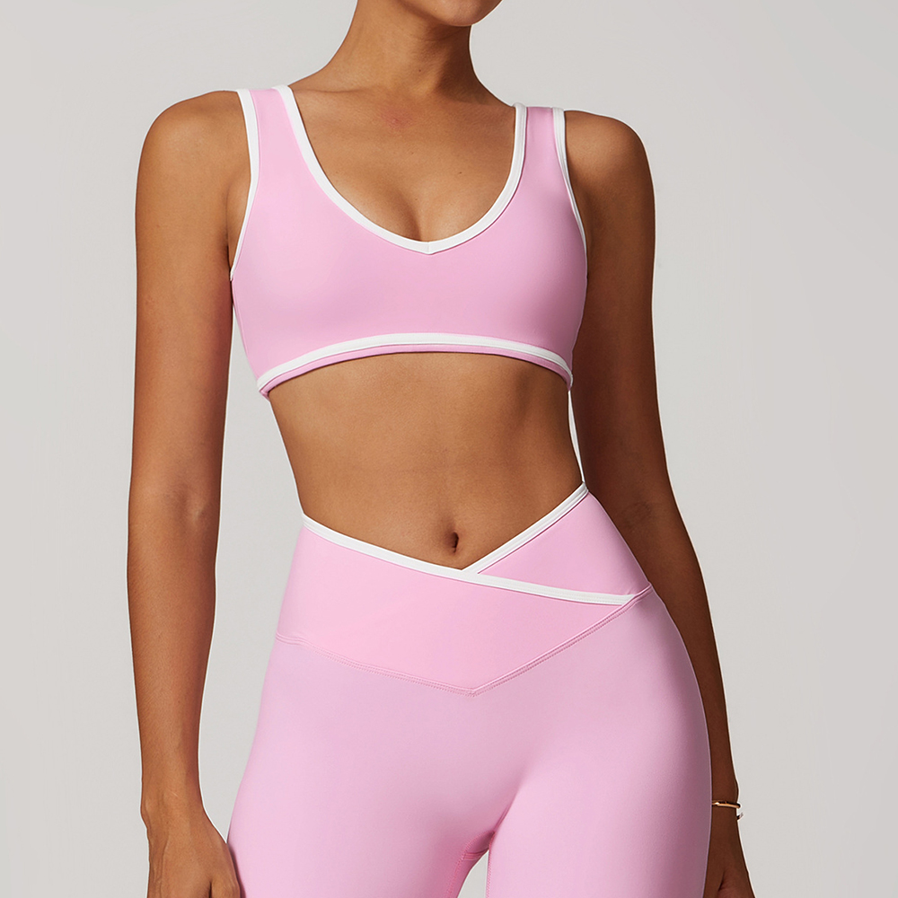 V-Neck Sports Bra Women Top Pu - đánh giá và giá Crop Top Crochet