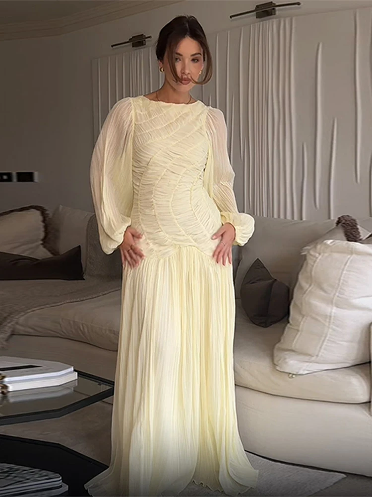 BWQ Elegant Chiffon Pleated Lo - đánh giá và giá Linen Dress Wrap