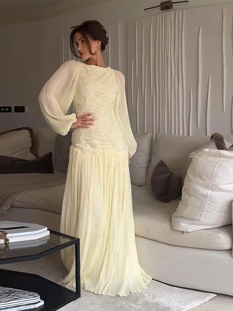 BWQ Elegant Chiffon Pleated Lo - đánh giá và giá Linen Dress Wrap