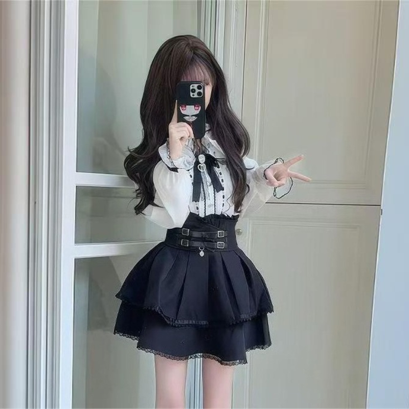 Japanese Gothic Y2k Lolita Sty - đánh giá và giá Blouse Off Shoulder