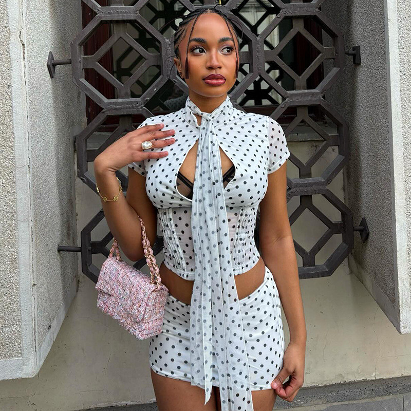 Leosoxs Women's Polka Dot Prin - đánh giá và giá Crop Top Crochet
