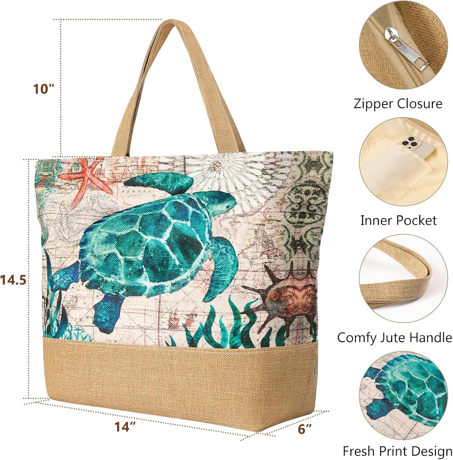 Large Beach Bag for Women with - đánh giá và giá Tote Bag Beach