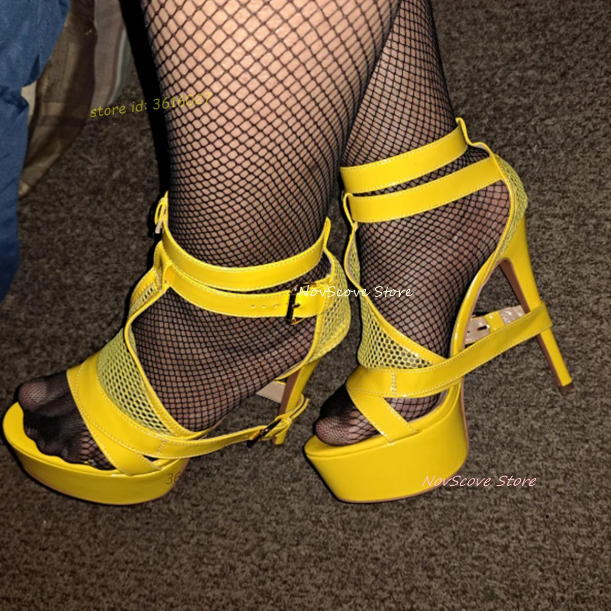 Yellow Open Toe Strappy Sandal - đánh giá và giá Sandal Strappy Heeled