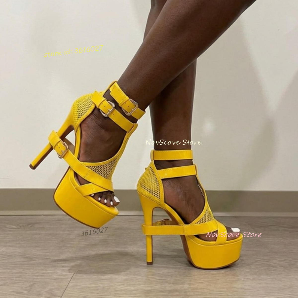 Yellow Open Toe Strappy Sandal - đánh giá và giá Sandal Strappy Heeled