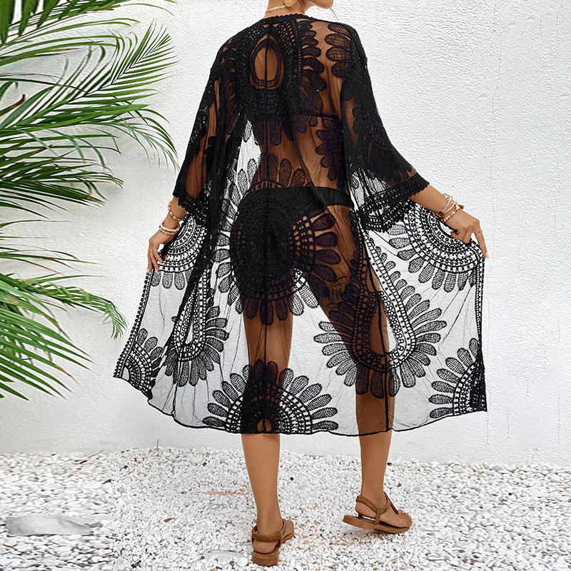 Lace Embroidered Lightweight K - đánh giá và giá Kimono Sheer Floral