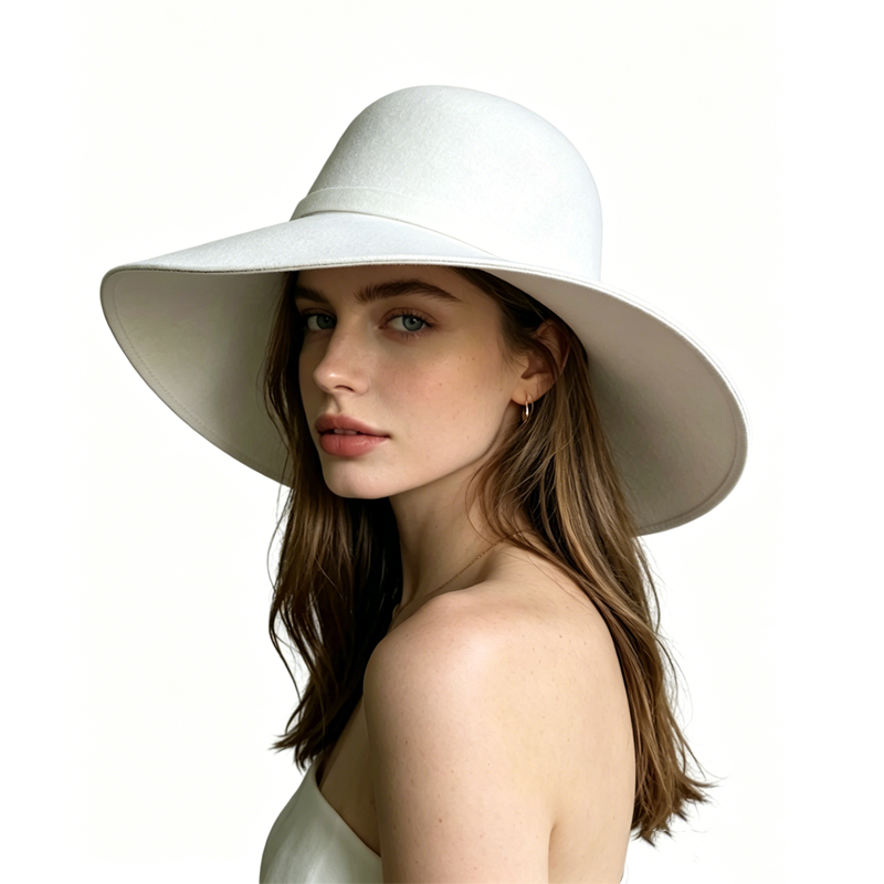 White Dome-shaped Ladies' Hat  - đánh giá và giá Hat Floppy Wide