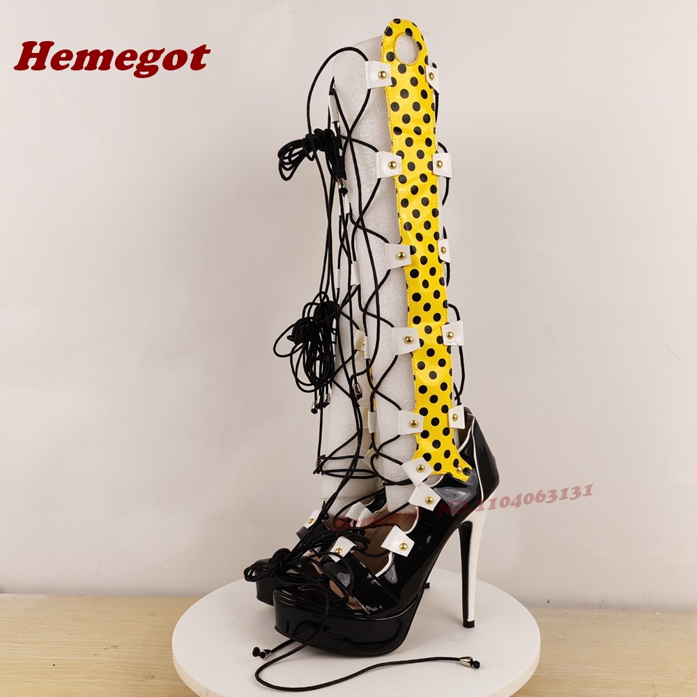 Colorful Platform Lace-Up Sand - đánh giá và giá Sandal Strappy Heeled