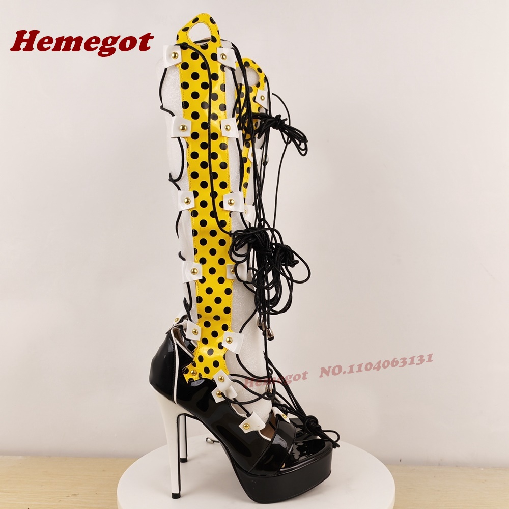 Colorful Platform Lace-Up Sand - đánh giá và giá Sandal Strappy Heeled
