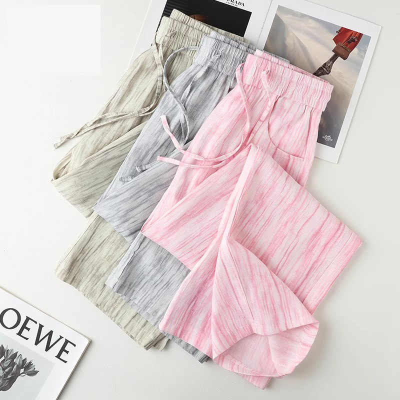 Tie-Dye Ice Silk Cotton Linen  - đánh giá và giá Linen Pant Wide