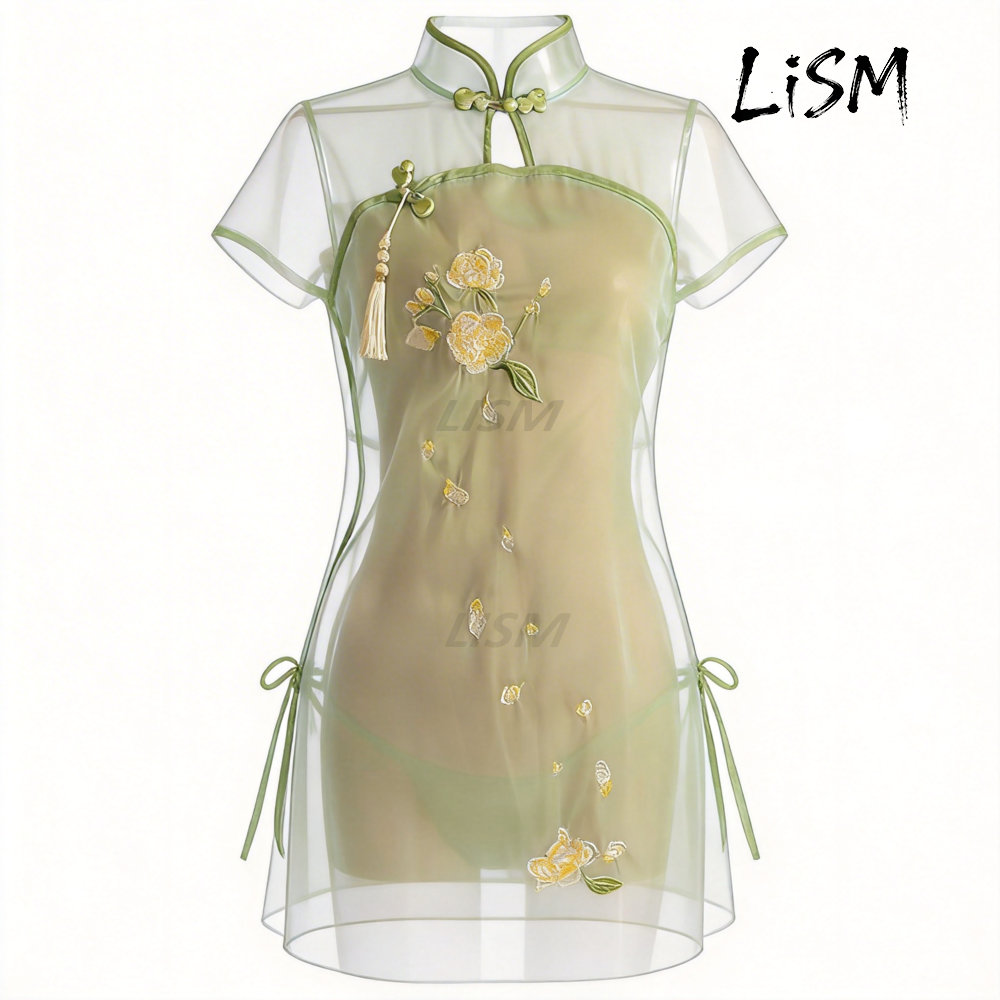 LiSM Women's Cheongsam Pajamas - đánh giá và giá Kimono Sheer Floral