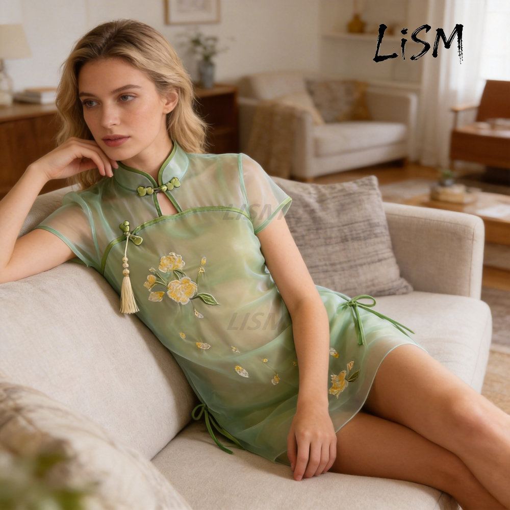 LiSM Women's Cheongsam Pajamas - đánh giá và giá Kimono Sheer Floral