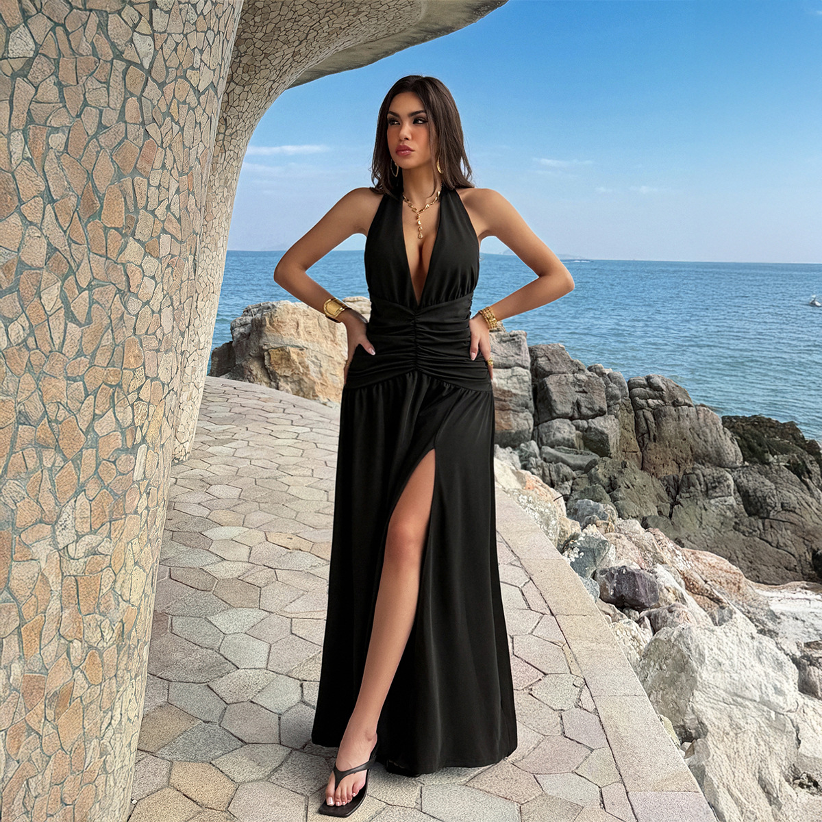 Women's Dress 2 Colors Halter  - đánh giá và giá Maxi Dress Halter