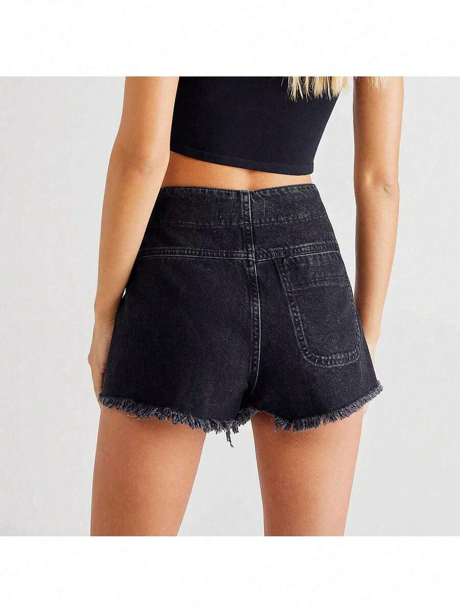 Women Denim Wrap Skort High Wa - đánh giá và giá Shorts Denim Frayed
