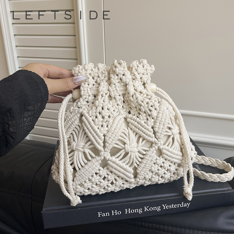 LEFTSIDE Weave Small Shoulder  - đánh giá và giá Crochet Bag Raffia