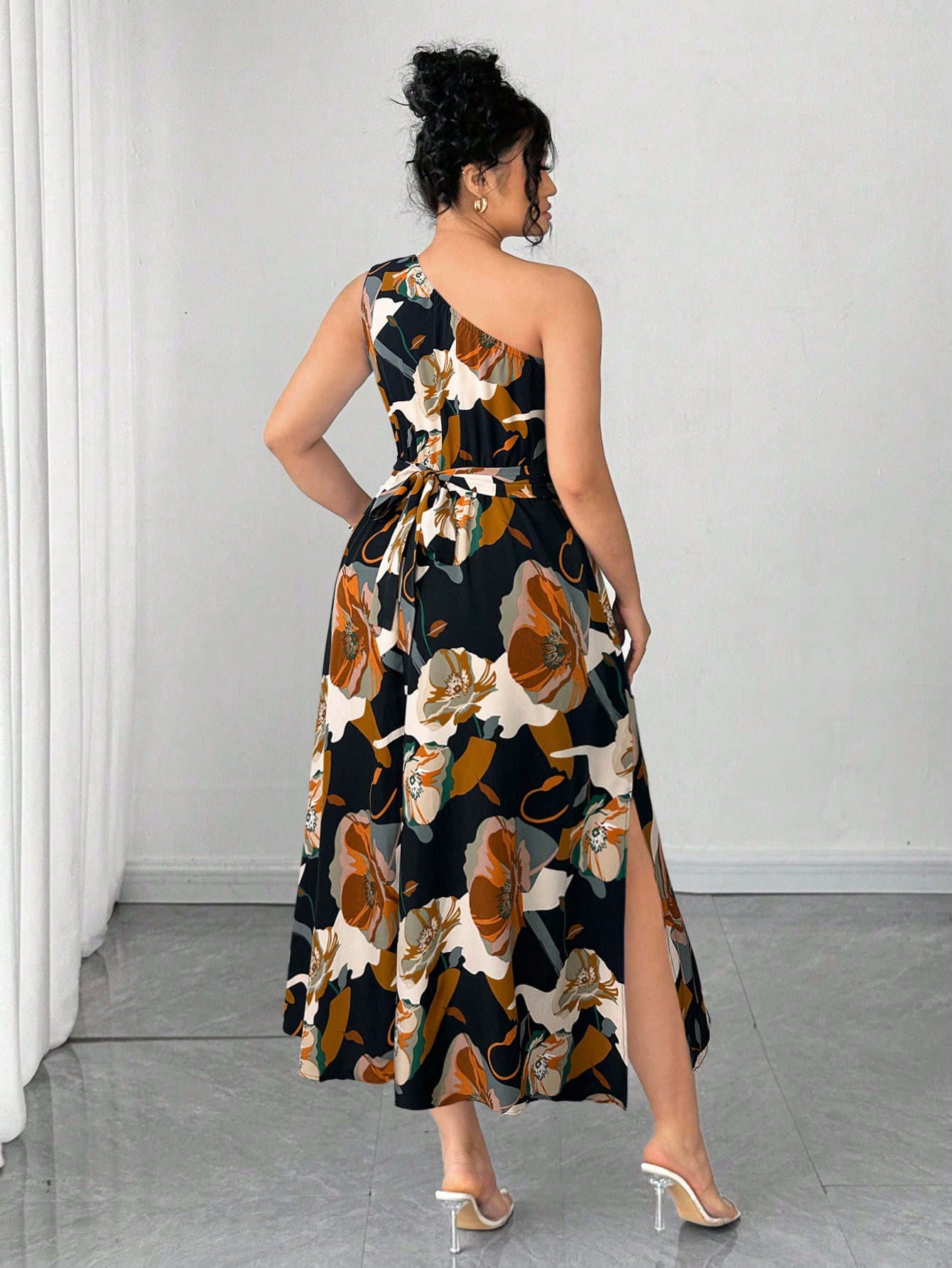 Asymmetrical One-Shoulder Flor - đánh giá và giá Midi Skirt Floral