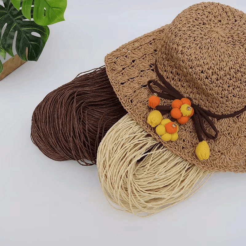 200g 2ply Cotton Raffia Yarn f - đánh giá và giá Crochet Bag Raffia