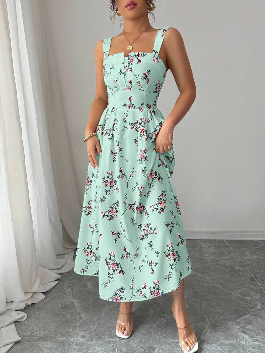 Mint Green Floral Midi Dress W - đánh giá và giá Midi Skirt Floral