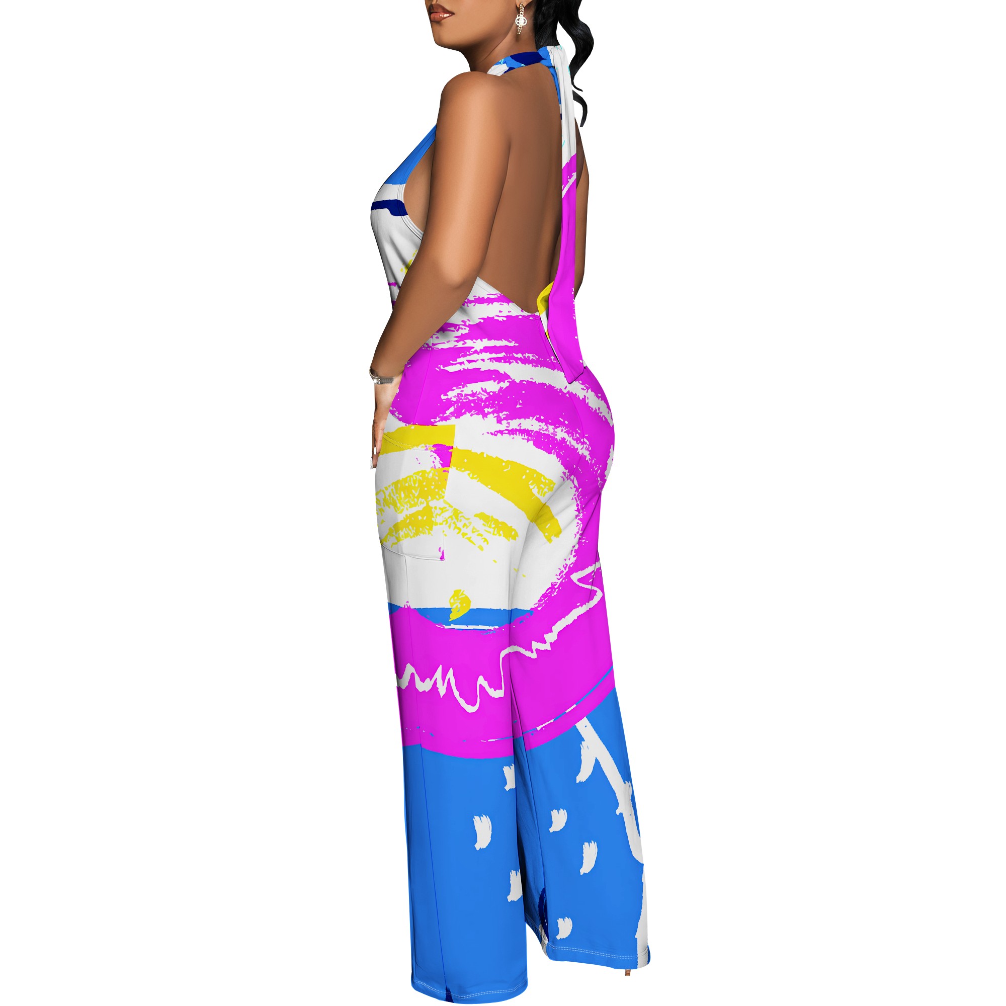 Bold Abstract Brushstroke Halt - đánh giá và giá Maxi Dress Halter