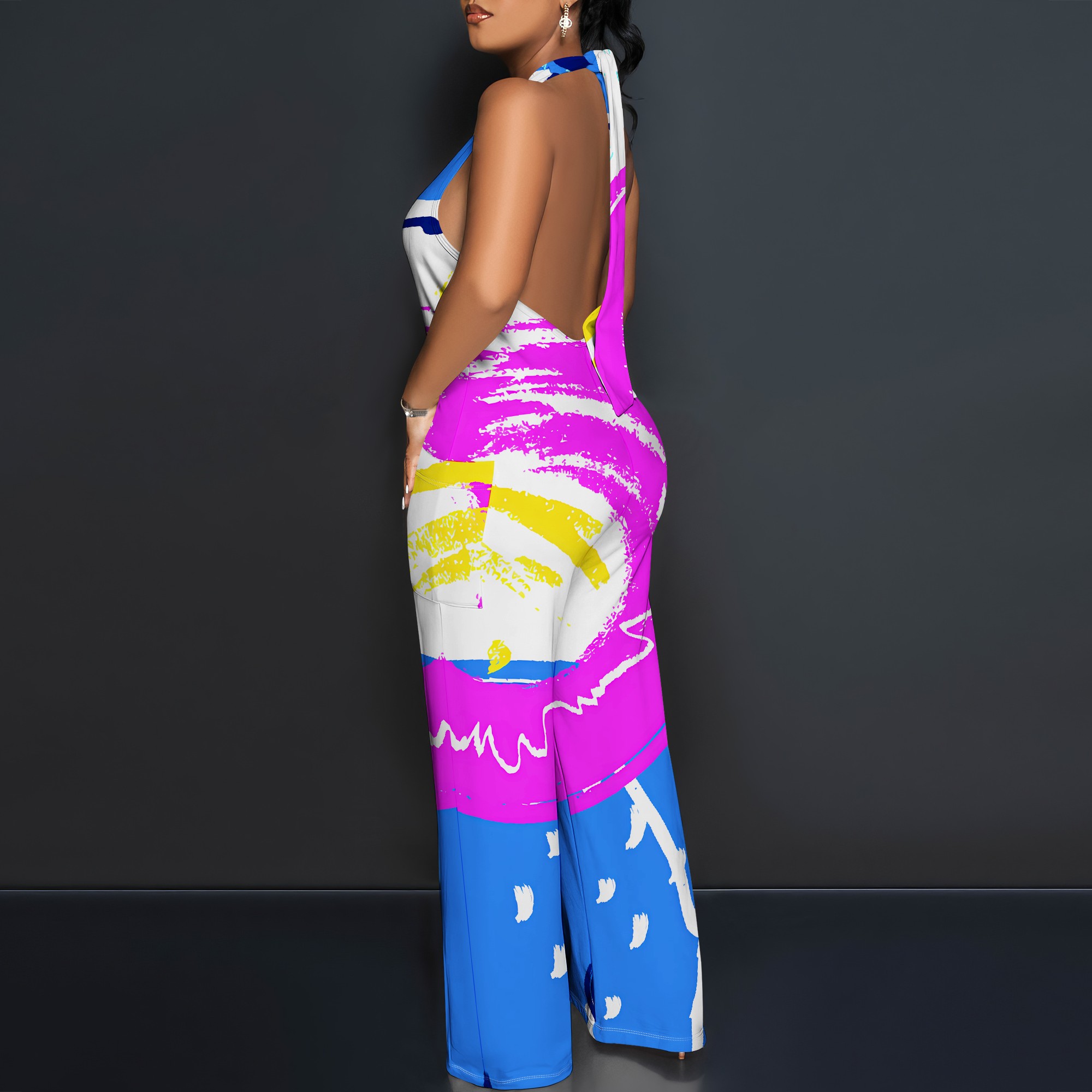 Bold Abstract Brushstroke Halt - đánh giá và giá Maxi Dress Halter