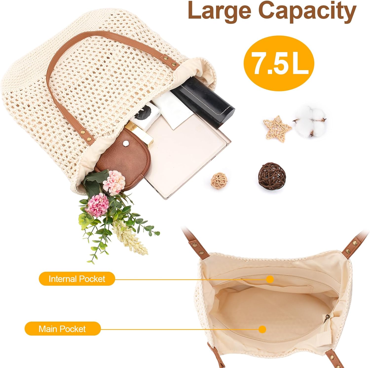 Crochet Beach Bag Purse, Boho  - đánh giá và giá Tote Bag Beach