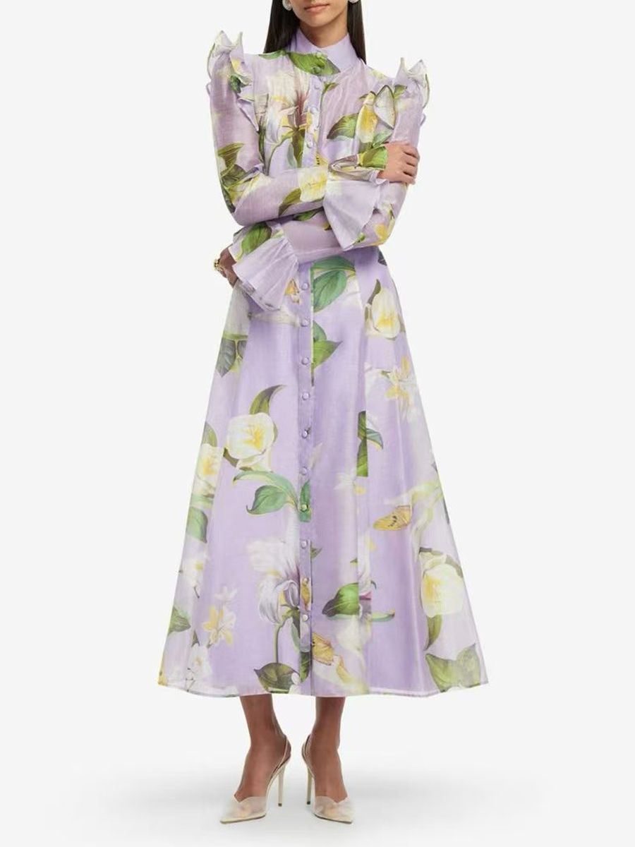 TWOTWINSTYLE Printing Spliced  - đánh giá và giá Linen Dress Wrap