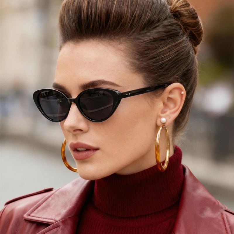 Rivets Brown Fashion Cat Eye S - đánh giá và giá Sunglasses Cat Eye