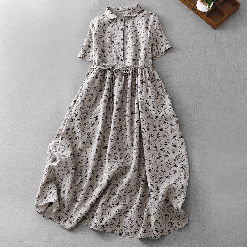 Summer Floral Cotton Linen Dr  - đánh giá và giá Midi Skirt Floral