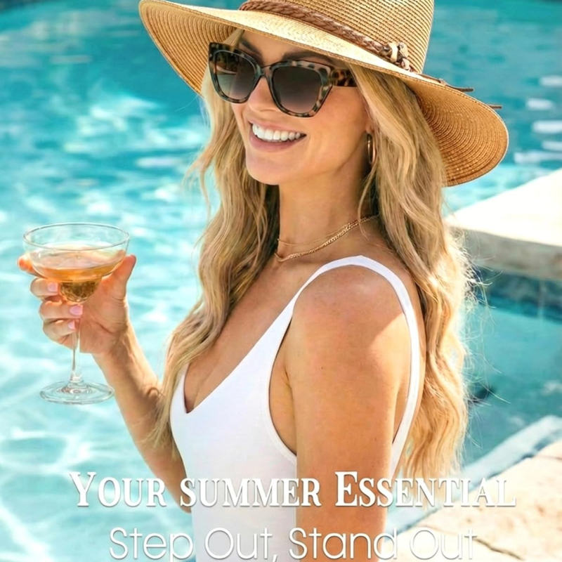 1pc Summer Straw Beach Sun Hat - đánh giá và giá Hat Floppy Wide