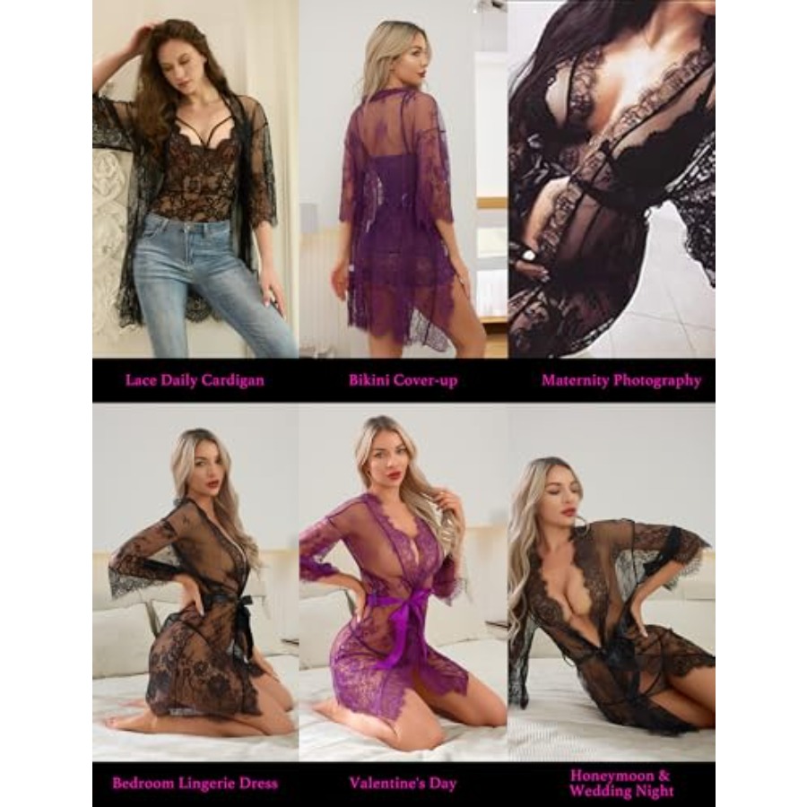 Narcisse Women's Floral Lace K - đánh giá và giá Kimono Sheer Floral
