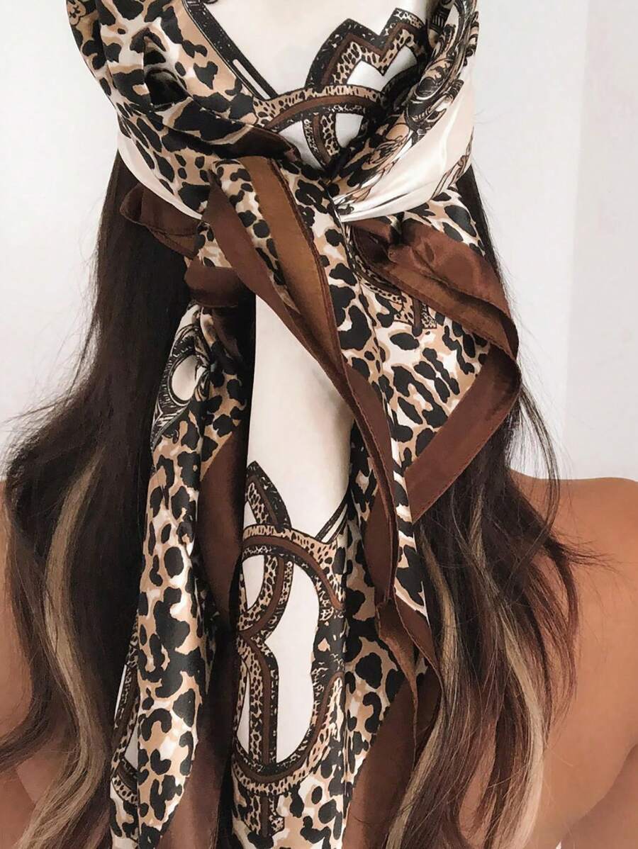 1pc Leopard Print Chain & Flor - đánh giá và giá Headband Summer Knit