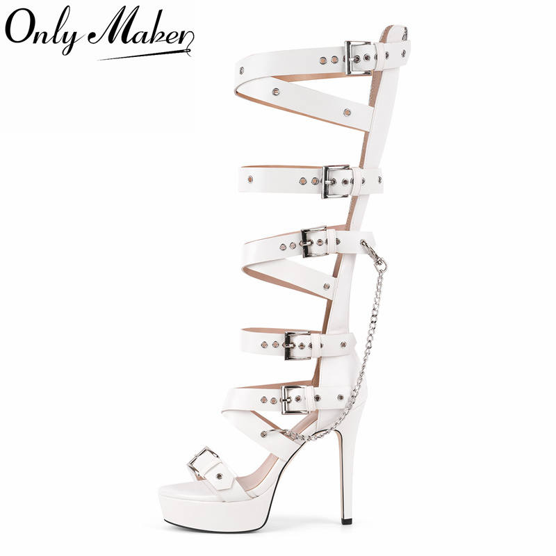Onlymaker Platform Knee High E - đánh giá và giá Sandal Strappy Heeled