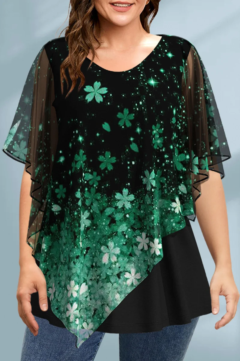 Women's Plus Size Blouse Chiff - đánh giá và giá Romper Floral Print