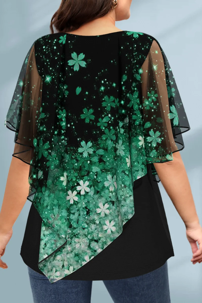 Women's Plus Size Blouse Chiff - đánh giá và giá Romper Floral Print