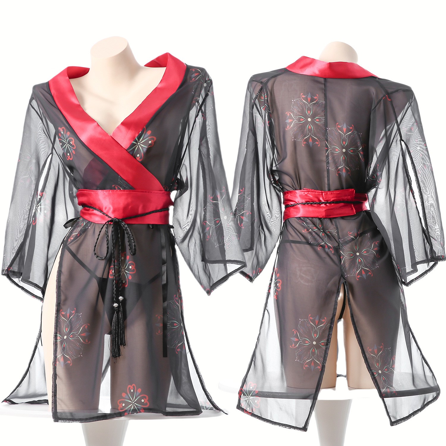 Women's Black Sheer Mesh Japan - đánh giá và giá Kimono Sheer Floral
