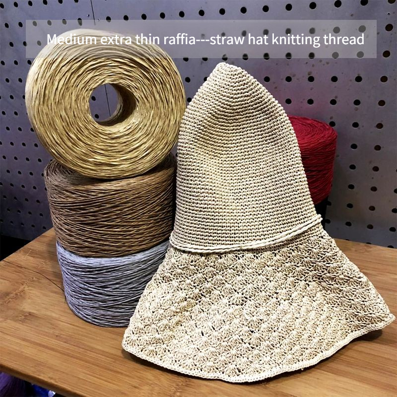 250g/pcs Thin Flat Raffia Yarn - đánh giá và giá Crochet Bag Raffia