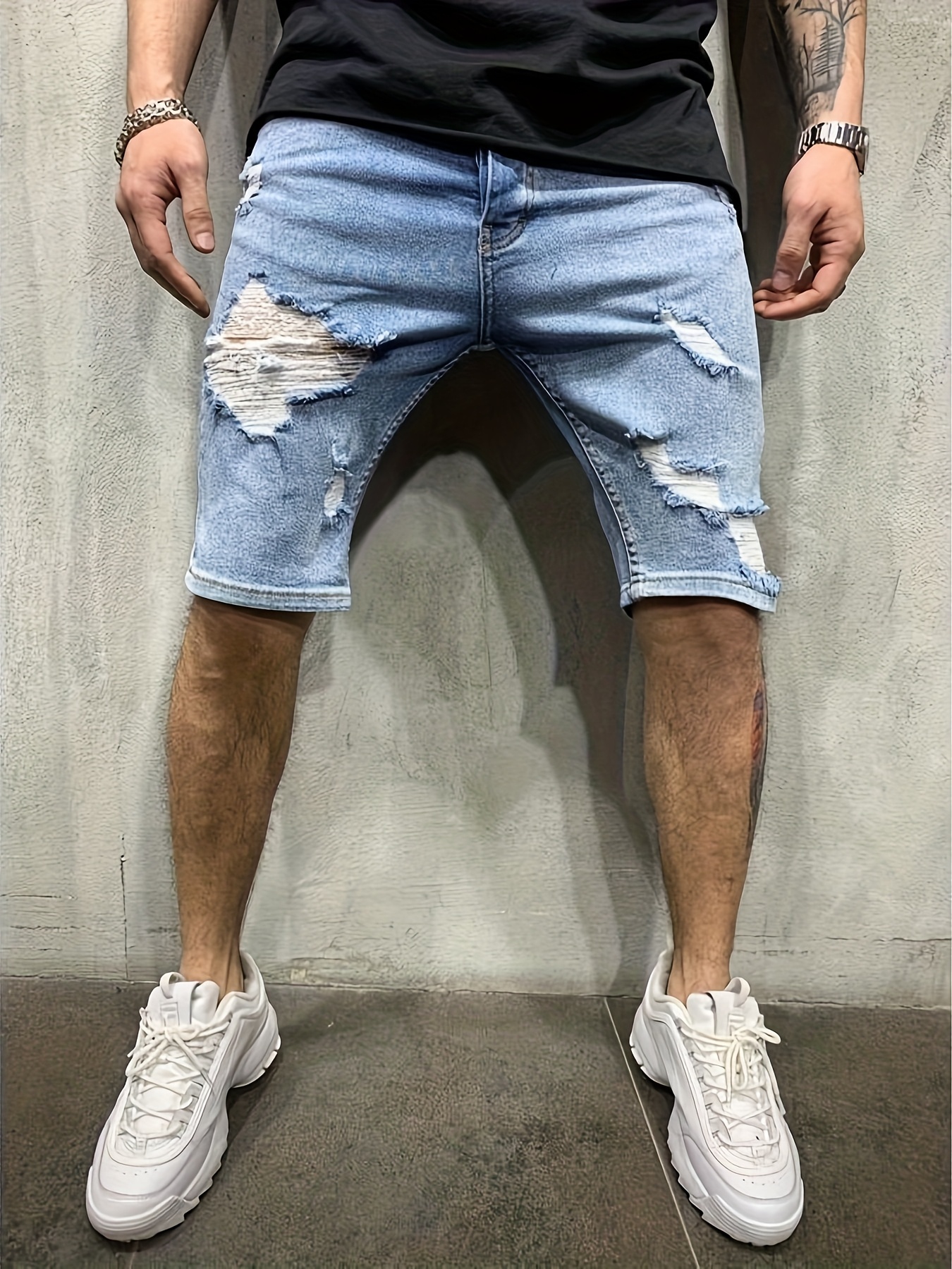 Men's Summer Breathable Ripped - đánh giá và giá Shorts Denim Frayed